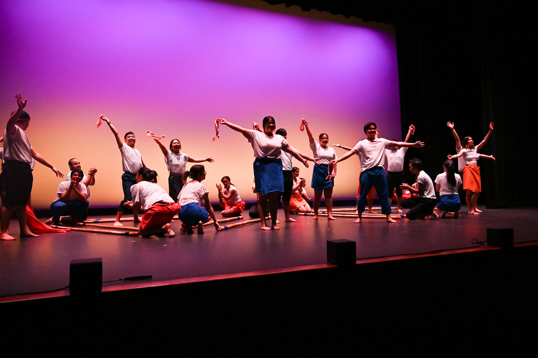 Performers in their end poses in Tinikling.
